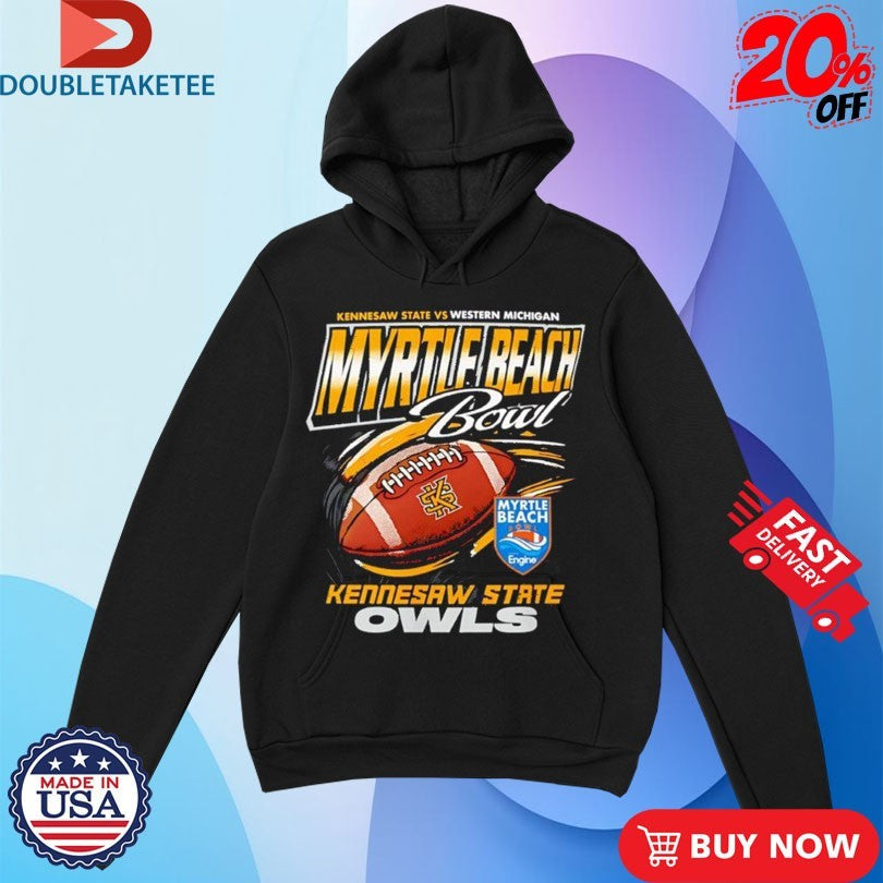 Official Kennesaw State Owls Vs Western Michigan Broncos 2025 Myrtle Beach Bowl Football Shirts