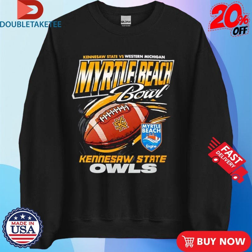 Official Kennesaw State Owls Vs Western Michigan Broncos 2025 Myrtle Beach Bowl Football Shirts