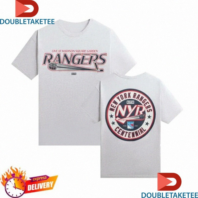Official Kith For The New York Rangers Centenninal Madison Square Garden Puck Shirts Unisex , , , Long Sleeve Tee