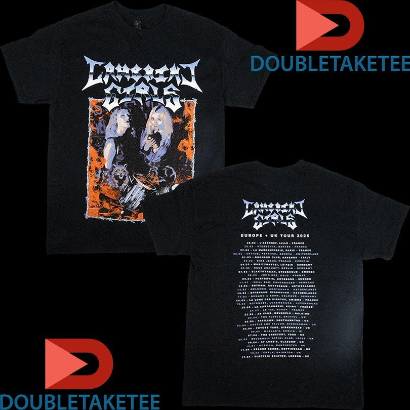 Official Lambrini Girls EU UK 2025 Tour Dates Shirts Unisex , , , Long Sleeve Tee