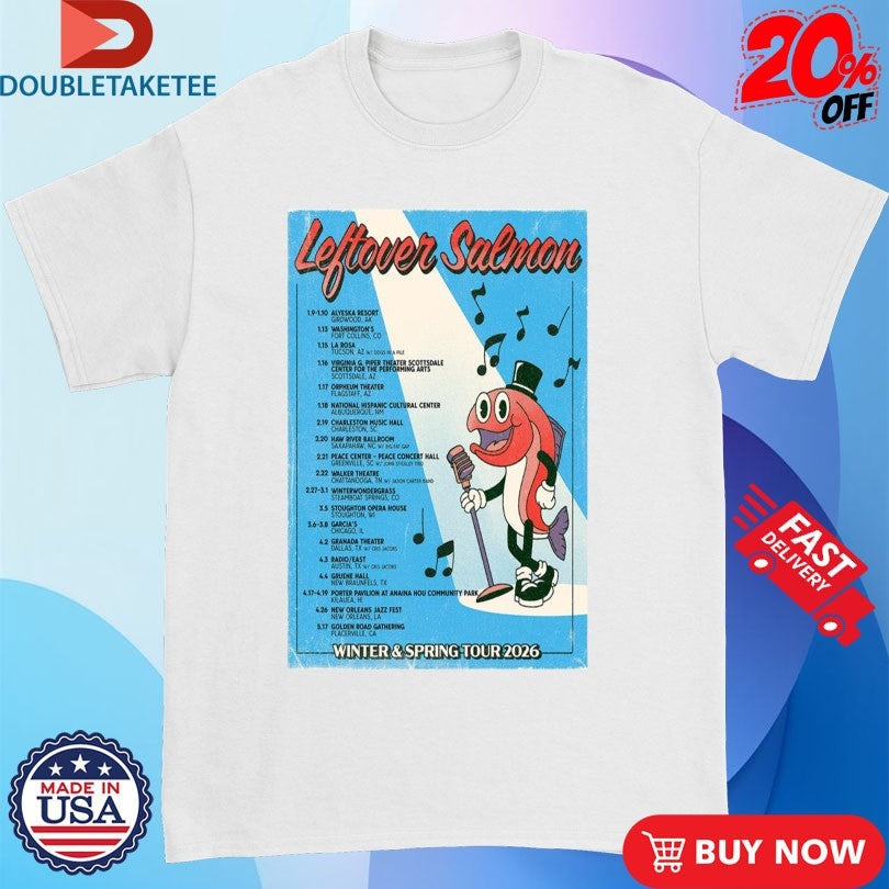 Official Leftover Salmon Winter &amp; Spring Tour 2026 Shirts Unisex , , , Long Sleeve Tee
