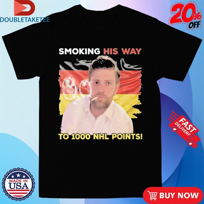 Official Leon Draisaitl Smoking His Way To 1000 NHL Points Edmonton Oilers Shirts Unisex , , , Long Sleeve Tee