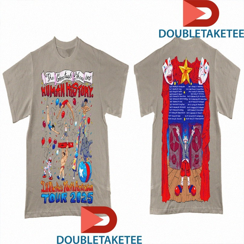 Official Lil Darkie The Greatest Show In Human History Tour 2025 Circus Shirts Unisex , , , Long Sleeve Tee