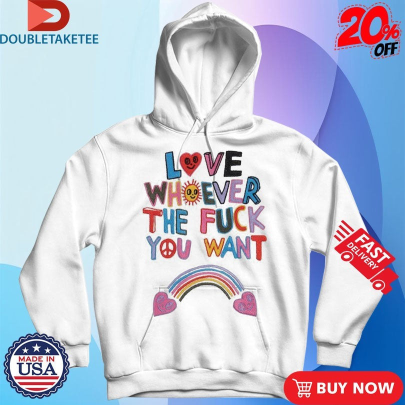 Official Love Whoever The Fuck You Want Hearts Rainbow Shirts Unisex , , , Long Sleeve Tee