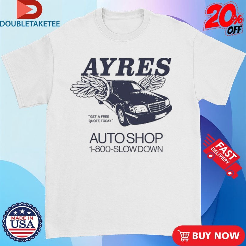 Official Mac Ayres Get A Free Quote Today Auto Shop Slowdown Wings Shirts Unisex , , , Long Sleeve Tee