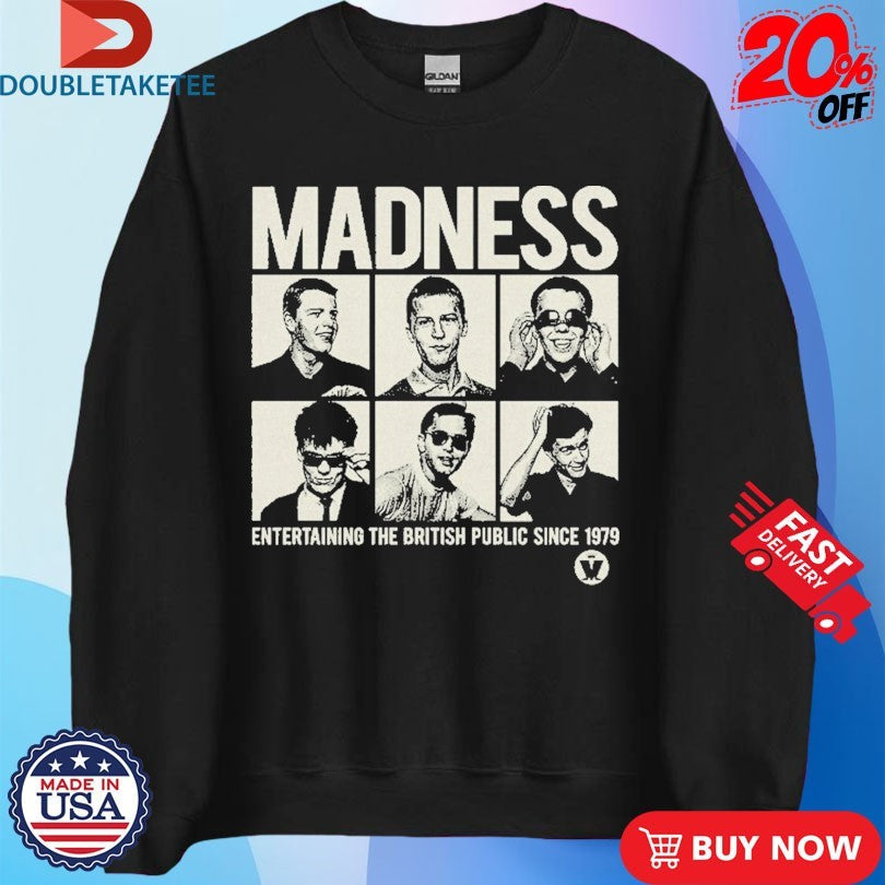 Official Madness Entertaining The British Public Since 1979 Shirts Unisex , , , Long Sleeve Tee
