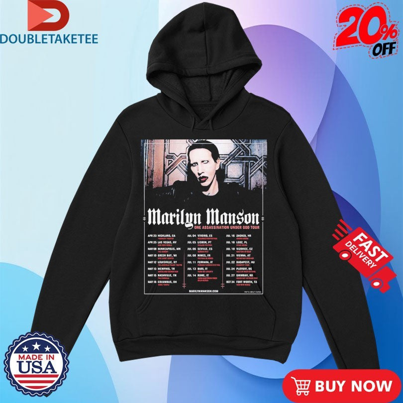 Official Marilyn Manson One Assassination Under God World Tour 2026 Dates Shirts Unisex , , , Long Sleeve Tee