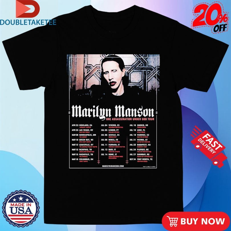Official Marilyn Manson One Assassination Under God World Tour 2026 Dates Shirts Unisex , , , Long Sleeve Tee