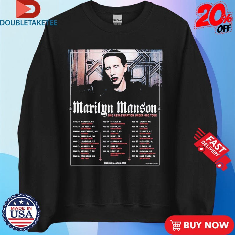 Official Marilyn Manson One Assassination Under God World Tour 2026 Dates Shirts Unisex , , , Long Sleeve Tee