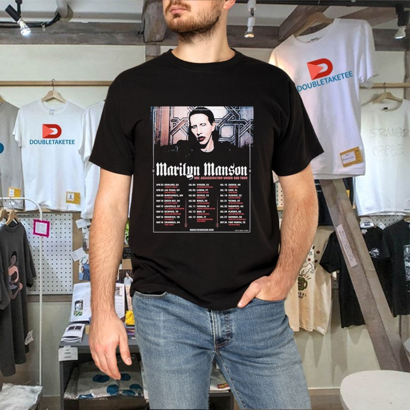 Official Marilyn Manson One Assassination Under God World Tour 2026 Dates Shirts Unisex , , , Long Sleeve Tee