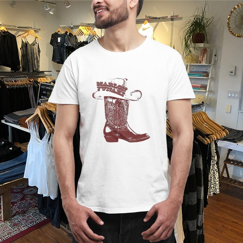 Official Marlon Funaki Cowboy Boot And Hat Shirts Unisex , , , Long Sleeve Tee