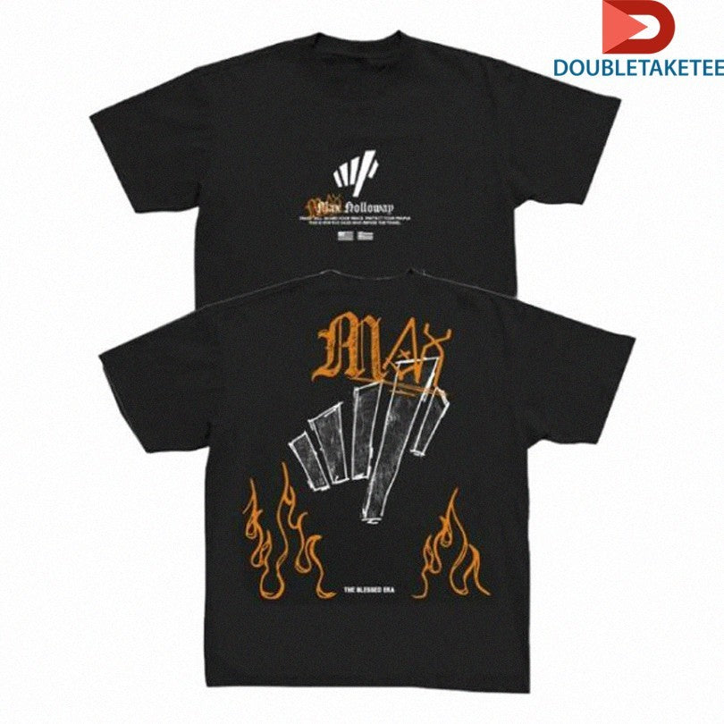 Official Max Holloway Blessed Sketch Shirts Unisex , , , Long Sleeve Tee