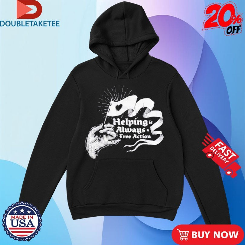 Official McElroy Helping Is Always A Free Action Hand Flag Shirts Unisex , , , Long Sleeve Tee