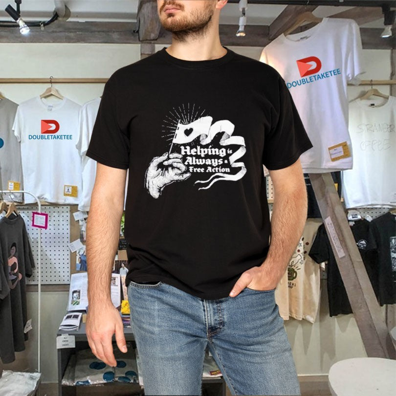 Official McElroy Helping Is Always A Free Action Hand Flag Shirts Unisex , , , Long Sleeve Tee
