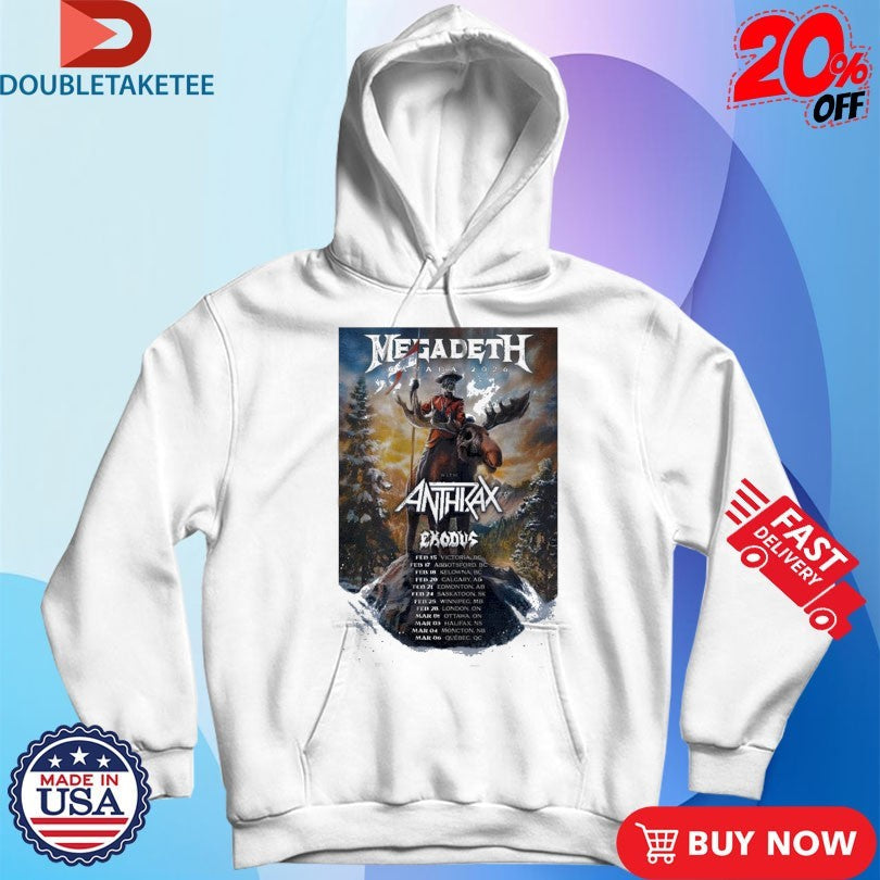 Official Megadeth X Anthrax 2026 Canada Tour Shirts Unisex , , , Long Sleeve Tee