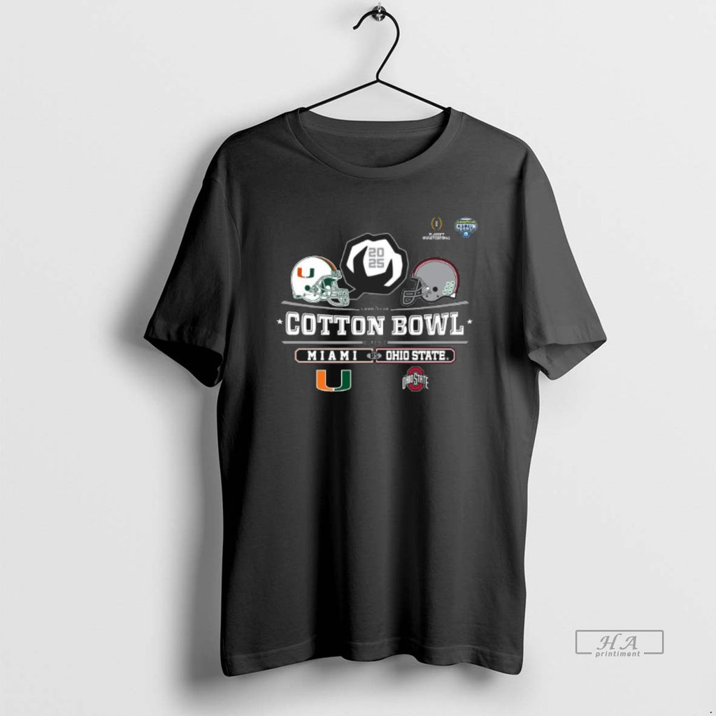 Official Miami Vs Ohio State 2025 Cotton Bowl Helmet Logo December 31