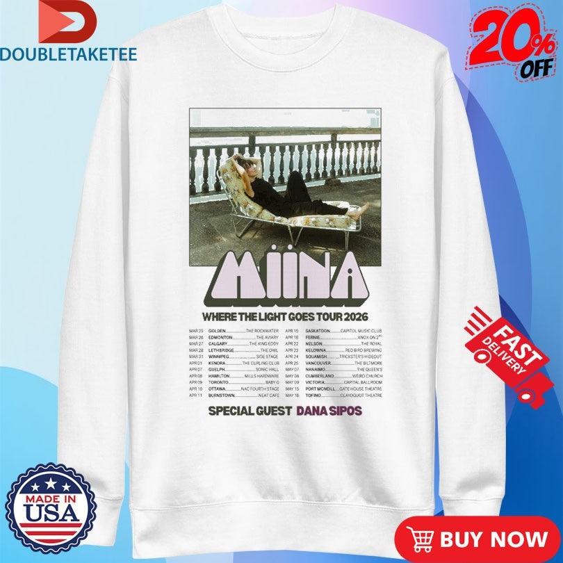 Official Miina Where The Light Goes Tour 2026 Dates Shirts Unisex , , , Long Sleeve Tee