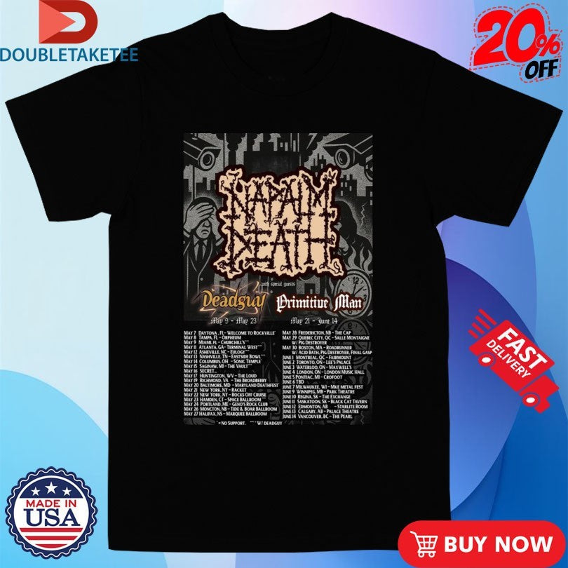 Official Napalm Death Summer Tour 2026 Shirts Unisex , , , Long Sleeve Tee