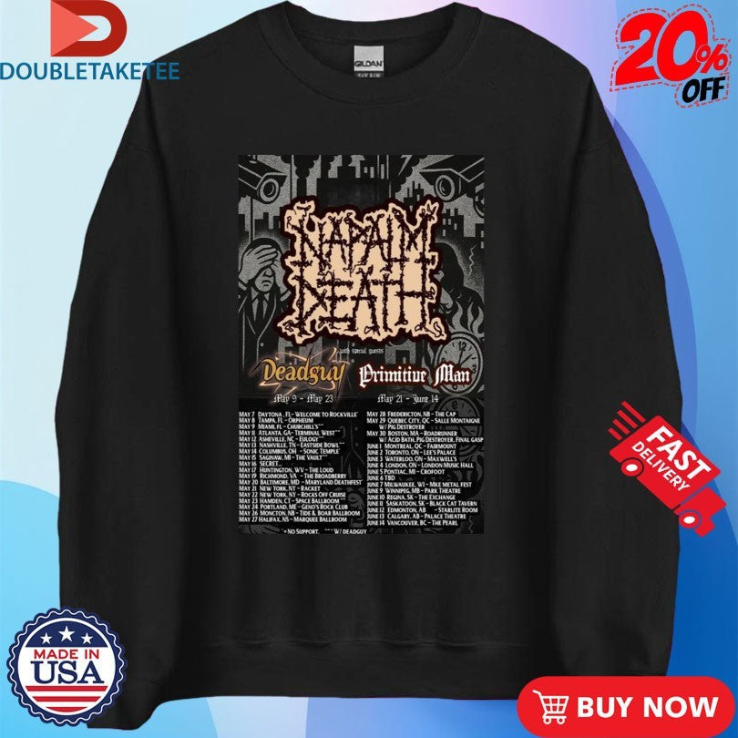 Official Napalm Death Summer Tour 2026 Shirts Unisex , , , Long Sleeve Tee