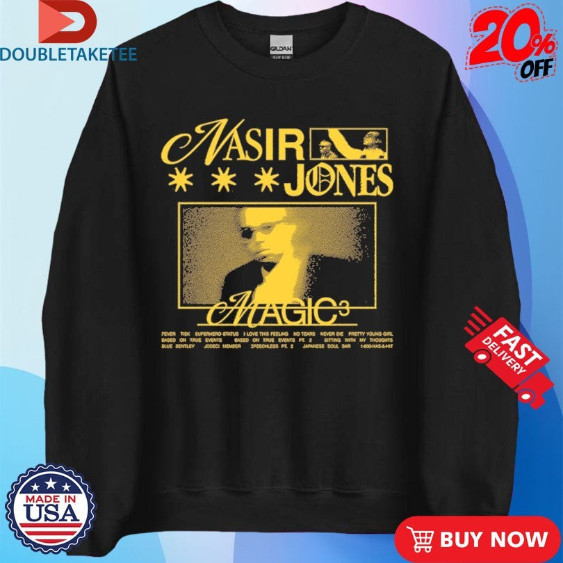 Official Nas Jones Magic 3 Album Tracklist Shirts Unisex , , , Long Sleeve Tee