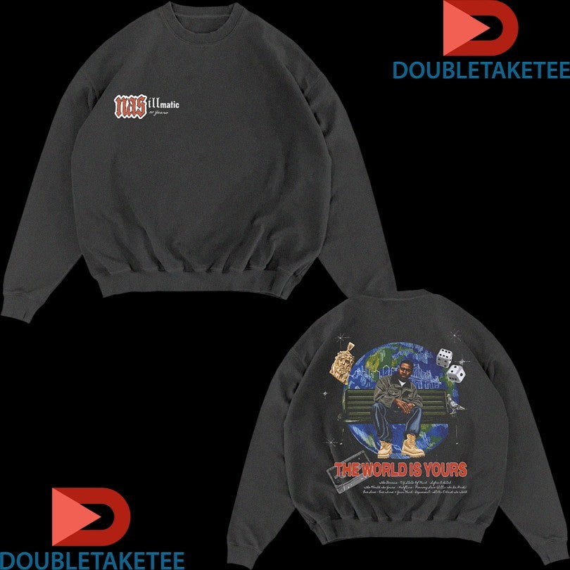 Official Nas Jones The World Is Yours 30 Years Of Illmatic Album Shirts Unisex , , , Long Sleeve Tee