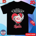 Official Never Underestimate A Woman Who Understands Baseball And Loves Cincinnati Reds Diamond Heart Shirts