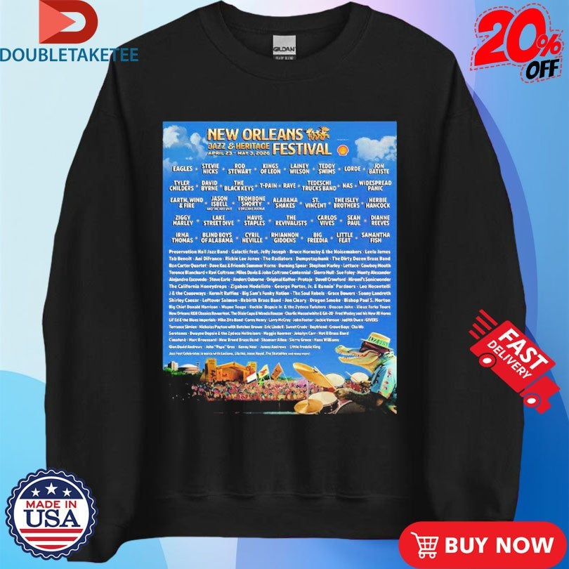 Official New Orleans Jazz And Heritage Festival Music Lineup On April 23 to May 3 2026 Shirts
