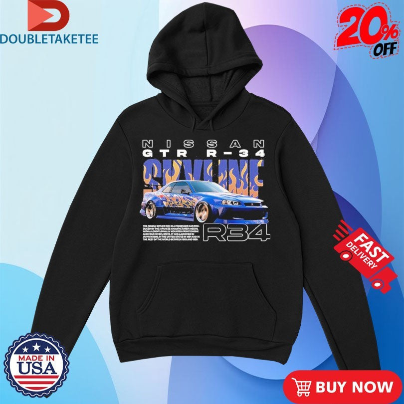 Official Nissan Skyline R34 Car Shirts Unisex , , , Long Sleeve Tee