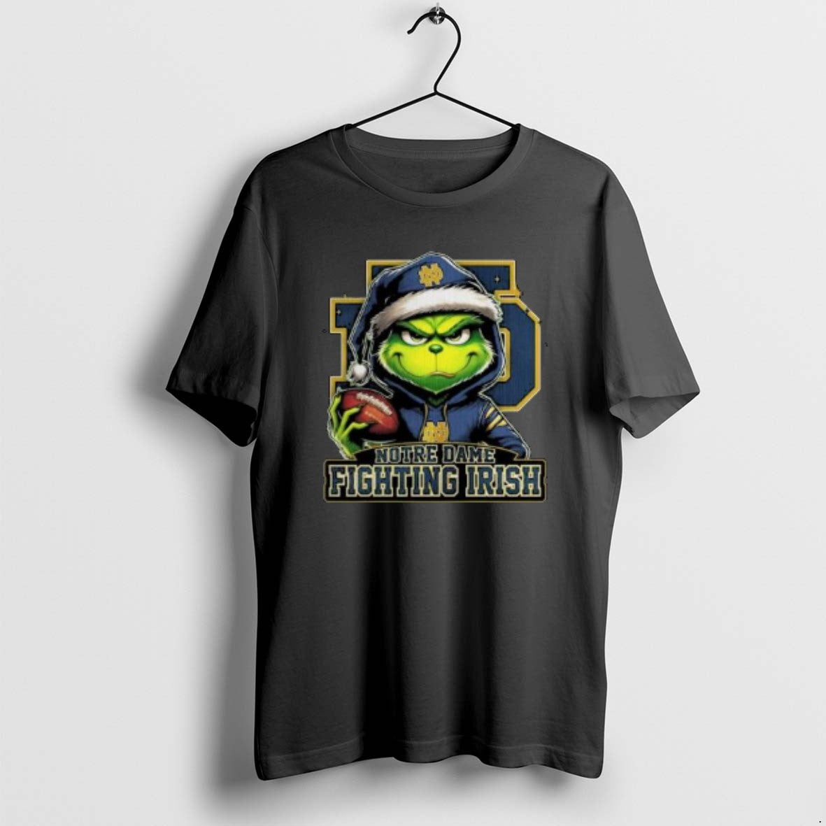 Official Notre Dame Fighting Irish 2025 Grinch Merry Touchdown Circle Black