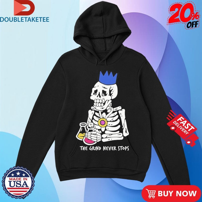 Official OSRS The Grind Never Stops Skeleton Shirts Unisex , , , Long Sleeve Tee