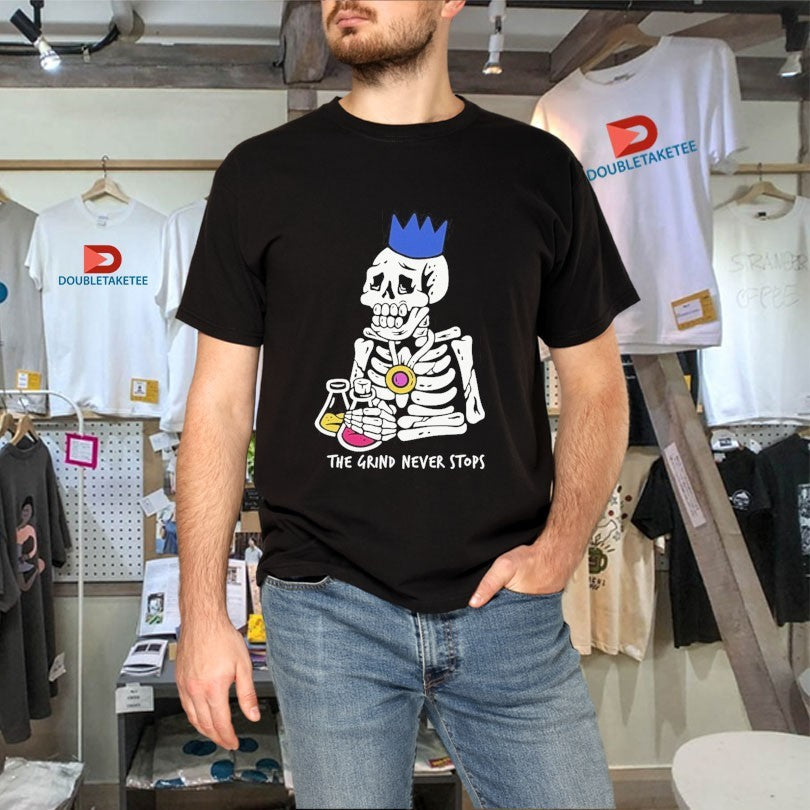 Official OSRS The Grind Never Stops Skeleton Shirts Unisex , , , Long Sleeve Tee