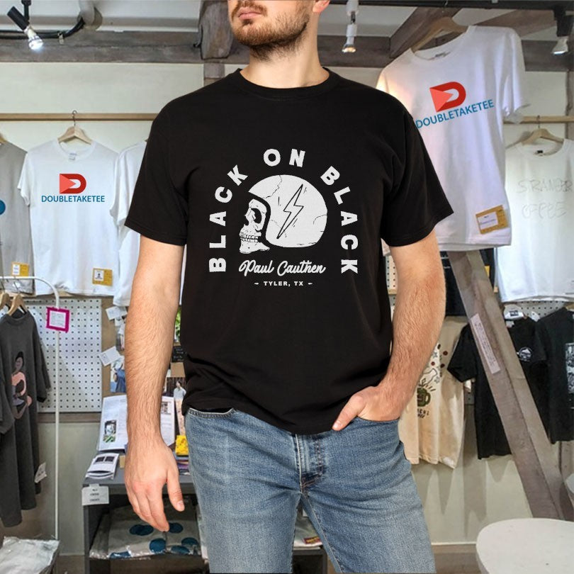 Official Paul Cauthen Black On Black Tyler Tx Skull Shirts Unisex , , , Long Sleeve Tee