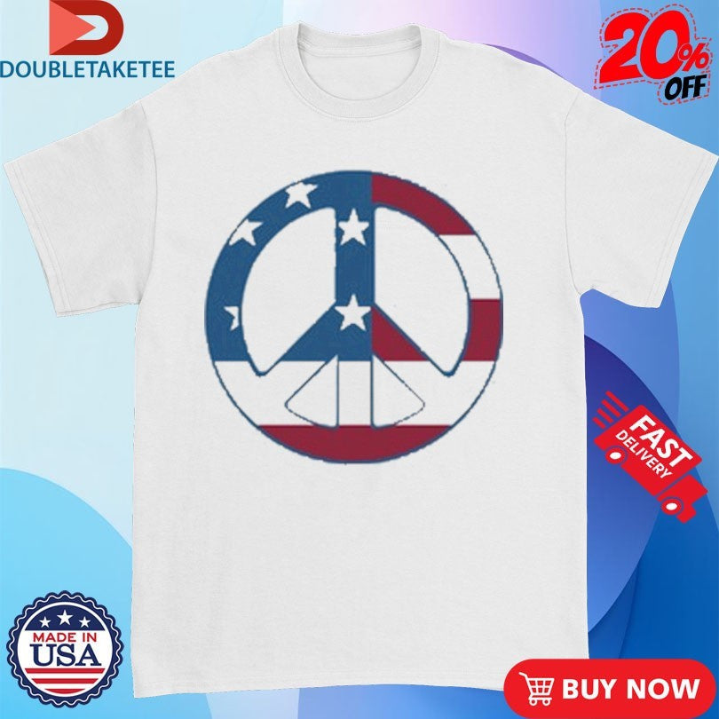 Official Peace Symbol American Flag Shirts Unisex , , , Long Sleeve Tee
