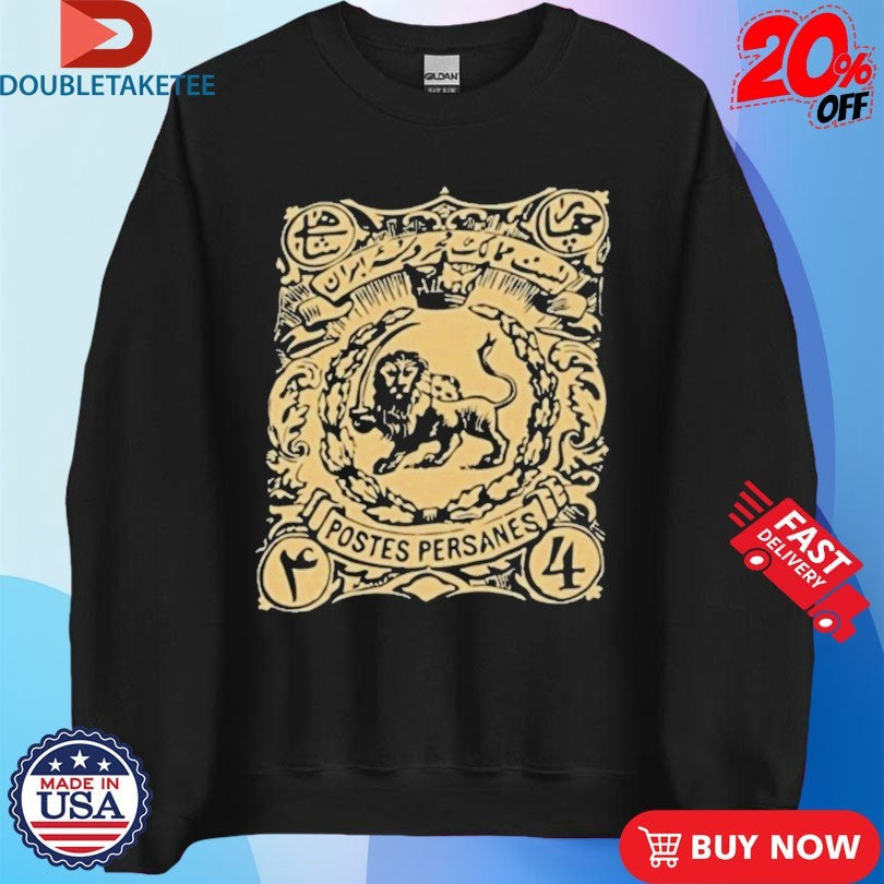 Official Persian Lion Stamp Iranian Heritage Shirts Unisex , , , Long Sleeve Tee