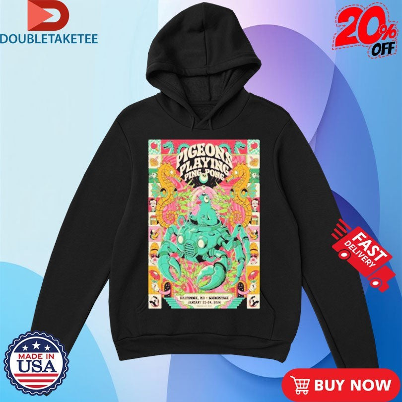 Official Pigeons Playing Ping Pong Baltimore MD Jan 23-24 2026 Shirts Unisex , , , Long Sleeve Tee