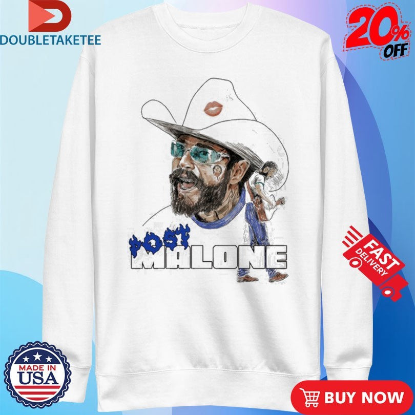 Official Post Malone Blue Flame Shirts Unisex , , , Long Sleeve Tee