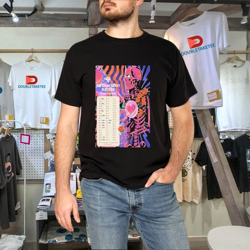 Official Rainbow Kitten Surprise Bones Tour 2026 Dates Skeleton Heart Shirts Unisex , , , Long Sleeve Tee