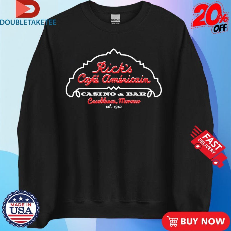 Official Rick’s Cafe Ammricain Casino And Bar Casablanca Marocco Est 1942 Shirts Unisex , , , Long Sleeve Tee