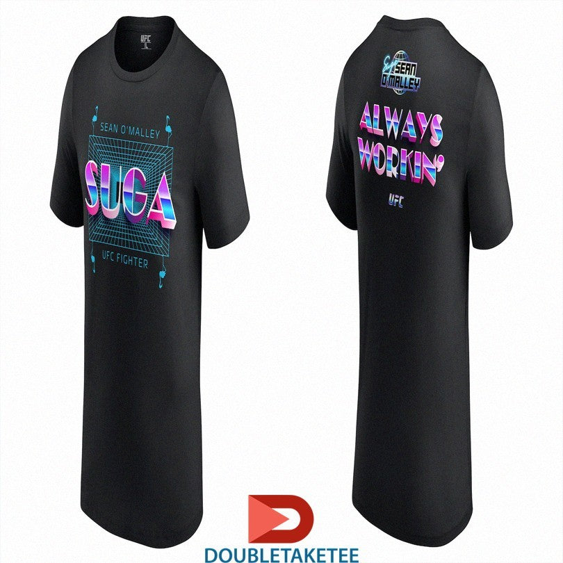 Official Sean O’Malley Always Workin’ UFC Fighter Suga Vice Flamingo Shirts Unisex , , , Long Sleeve Tee