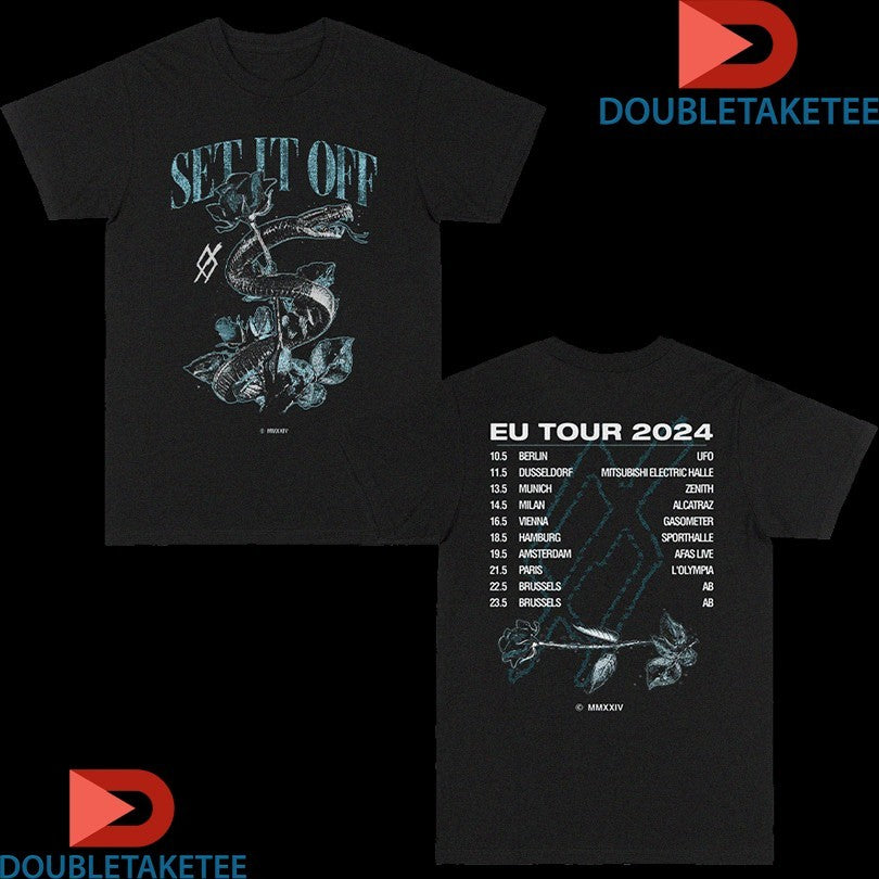 Official Set It Off EU 2024 Tour Snake Shirts Unisex , , , Long Sleeve Tee