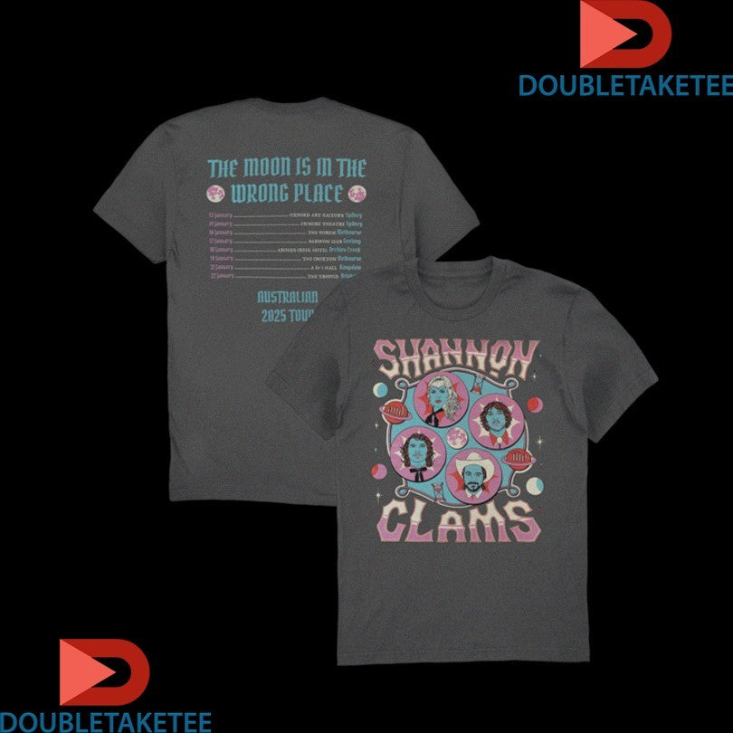 Official Shannon &amp; The Clams The Moon Is In The Wrong Place Australia 2025 Tour Shirts