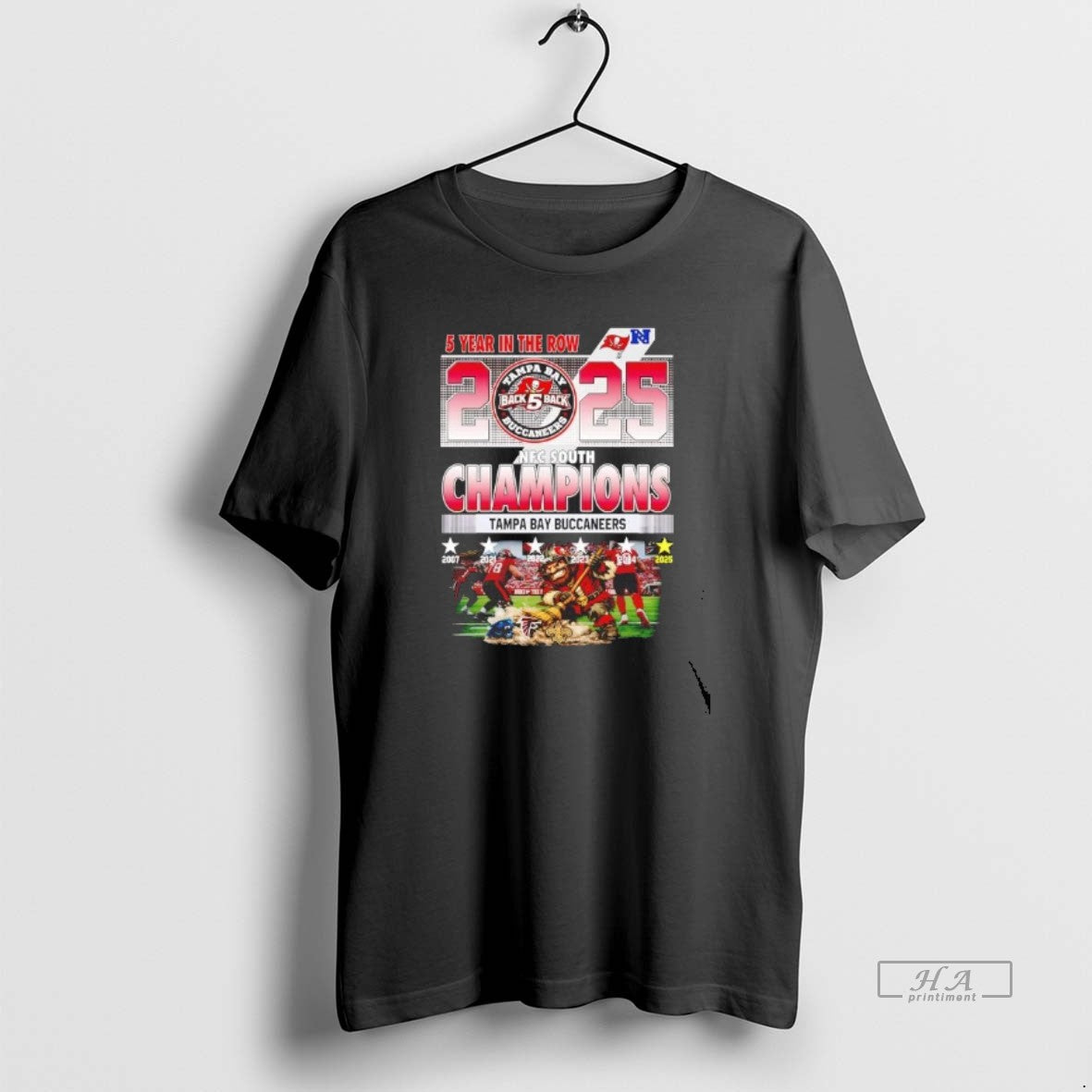 Official Tampa Bay Buccaneers 2025 Nfc South Champions 5 Year Row