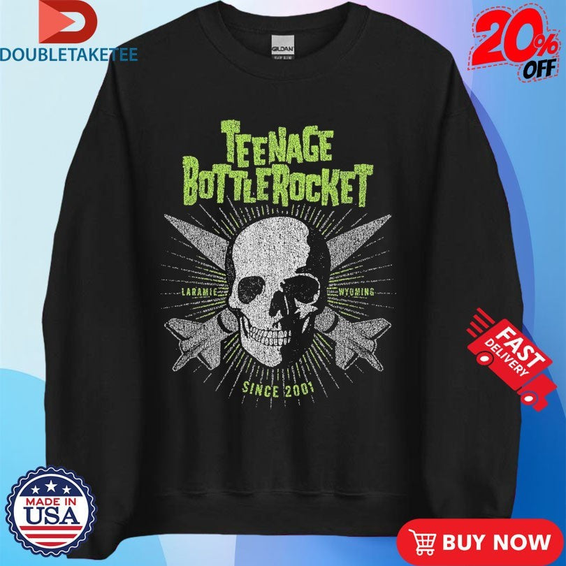 Official Teenage Bottlerocket Laramie Wyoming Since 2001 Old Logo Skull Shirts Unisex , , , Long Sleeve Tee