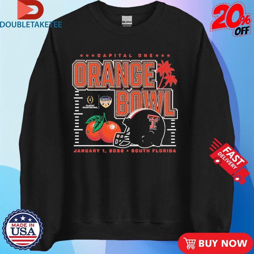 Official Texas Tech Red Raiders 2026 Orange Bowl Capital One CFP Shirts Unisex , , , Long Sleeve Tee