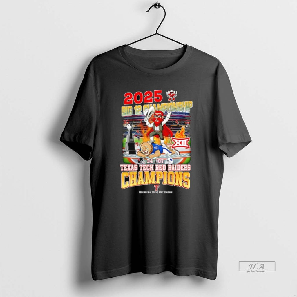 Official Texas Tech Red Raiders Big 12 Champions 34 07 Score Att Stadium On December