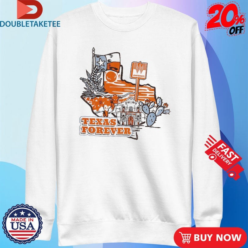 Official The Alamo X Whataburger Texas Forever Shirts Unisex , , , Long Sleeve Tee
