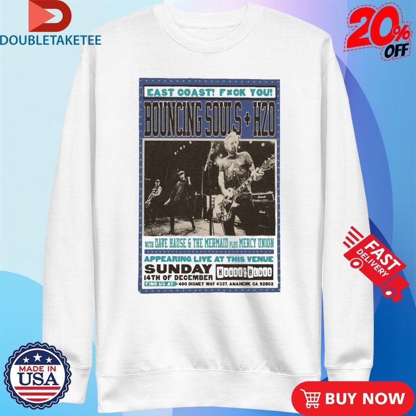 Official The Bouncing Souls East Coast Fuck You Dec 14 2025 Anaheim CA Shirts Unisex , , , Long Sleeve Tee