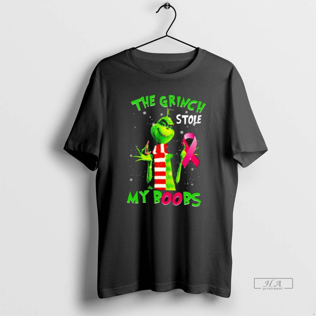 Official The Grinch Stole My Boobs The Grinch Breast Cancer Christmas