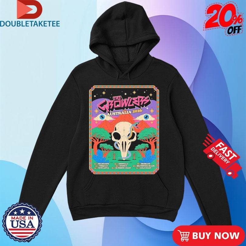Official The Growlers Australia 2026 Tour Eyes Snake Skull Shirts Unisex , , , Long Sleeve Tee