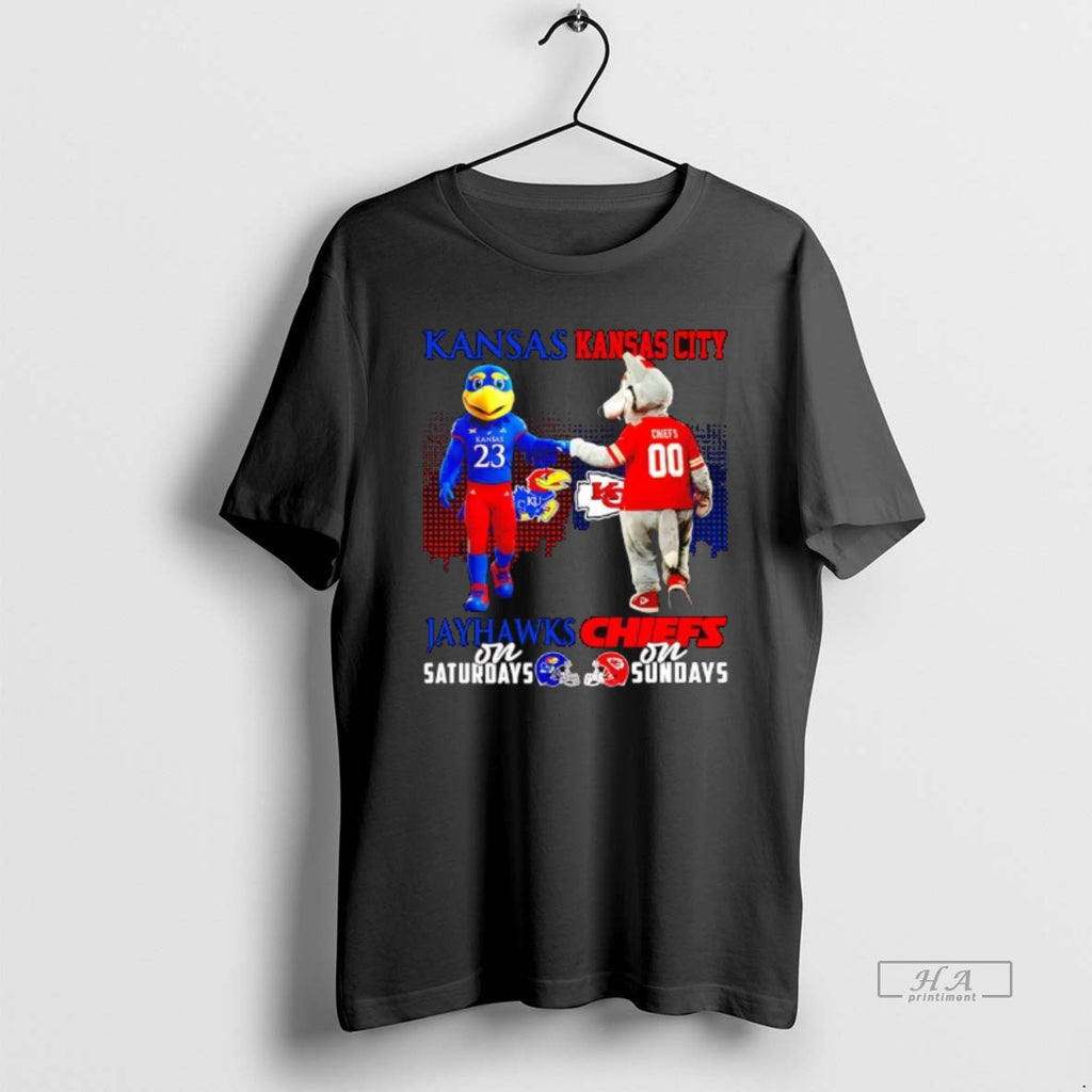 Official The Kansas Jayhawks On Saturdays And Kansas City Chiefs On Sundays Mascots Logos